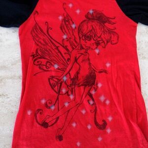 Disney Red/Black Tinkerbell L/S Top